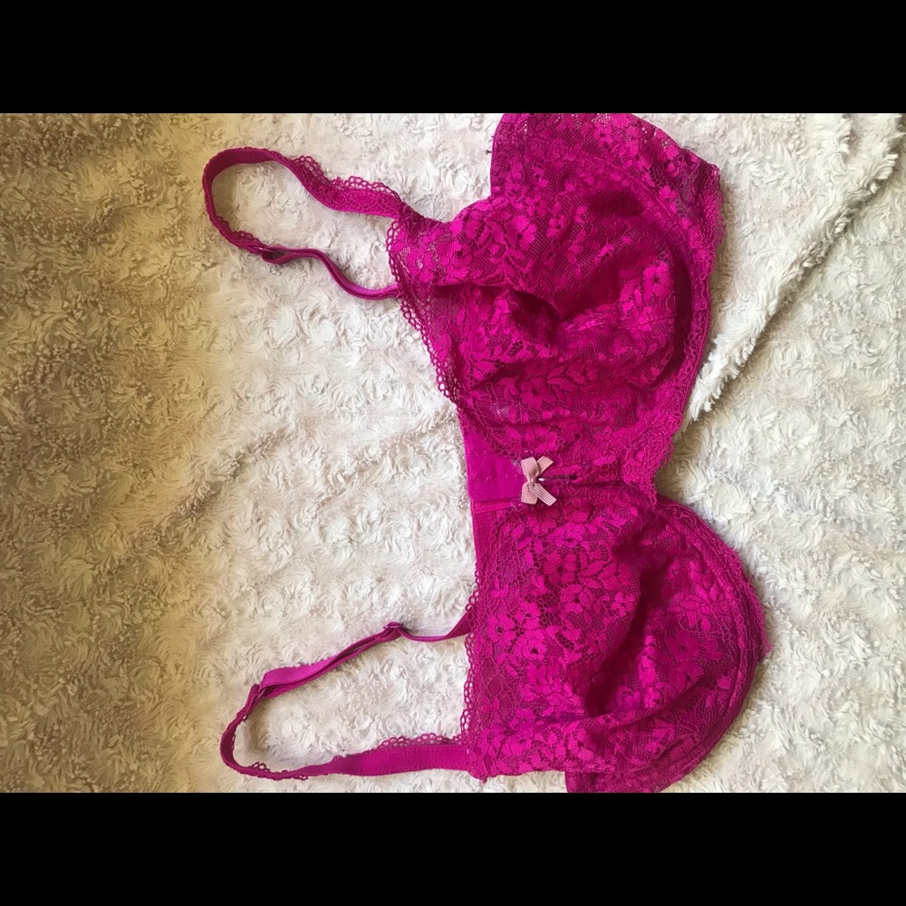 Hot pink Gillian and OMalley lace balconet bra